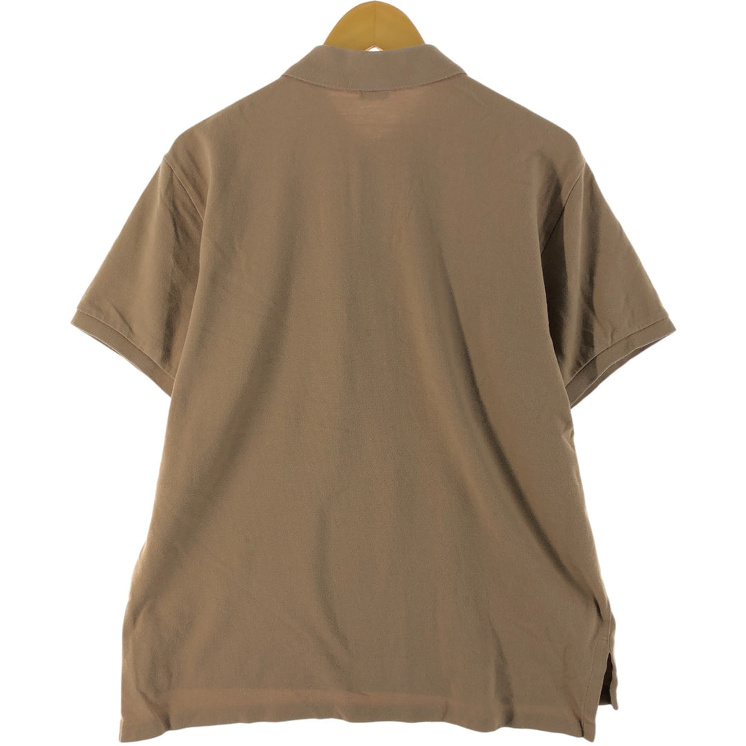 Ralph Lauren POLO by Ralph Lauren CUSTOM FIT short sleeve polo shirt, men's XL size cotton Khaki type brown Vintage Second Hand