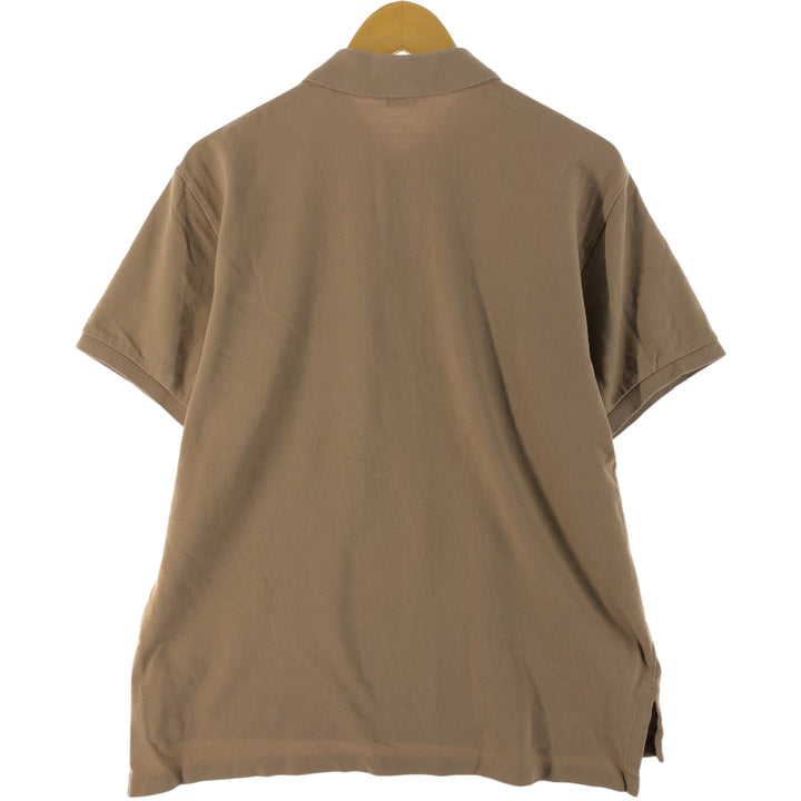 Ralph Lauren POLO by Ralph Lauren CUSTOM FIT short sleeve polo shirt, men's XL size cotton Khaki type brown Vintage Second Hand