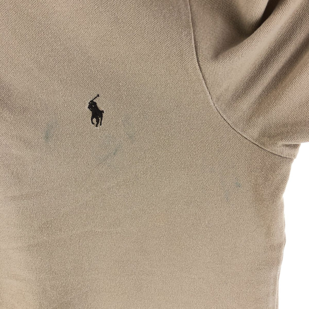 Ralph Lauren POLO by Ralph Lauren CUSTOM FIT short sleeve polo shirt, men's XL size cotton Khaki type brown Vintage Second Hand