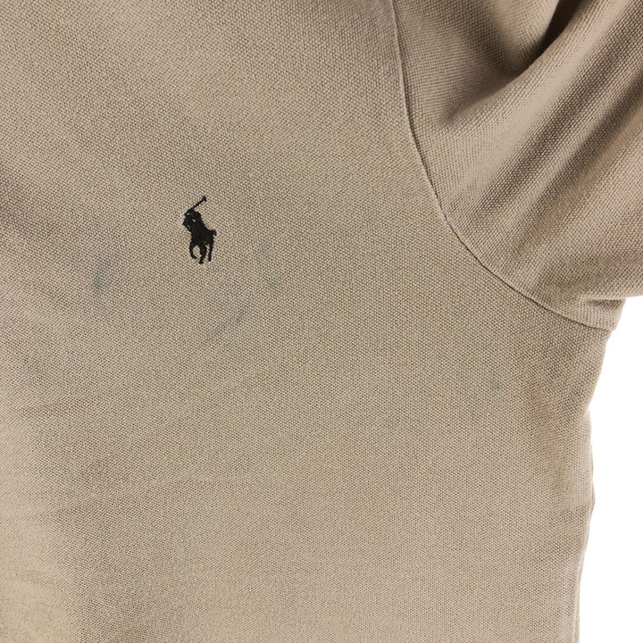Ralph Lauren POLO by Ralph Lauren CUSTOM FIT short sleeve polo shirt, men's XL size cotton Khaki type brown Vintage Second Hand
