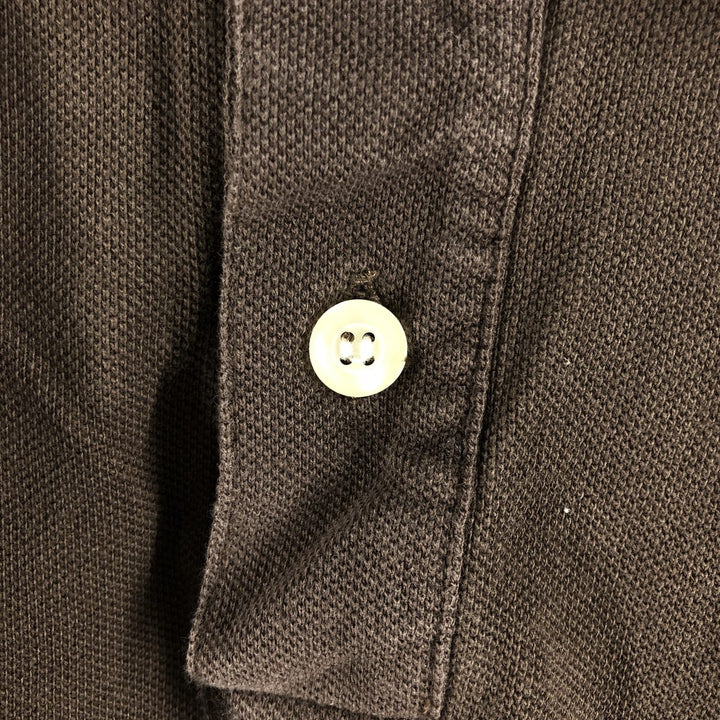 Ralph Lauren POLO by Ralph Lauren short sleeve polo shirt, men's XL size cotton dark chocolate Vintage Second Hand