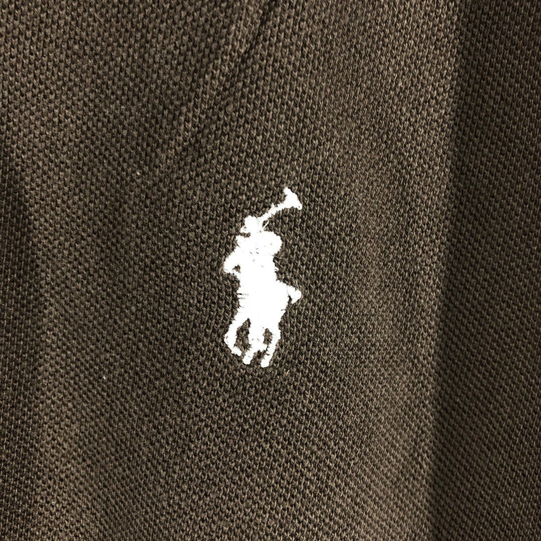 Ralph Lauren POLO by Ralph Lauren short sleeve polo shirt, men's XL size cotton dark chocolate Vintage Second Hand