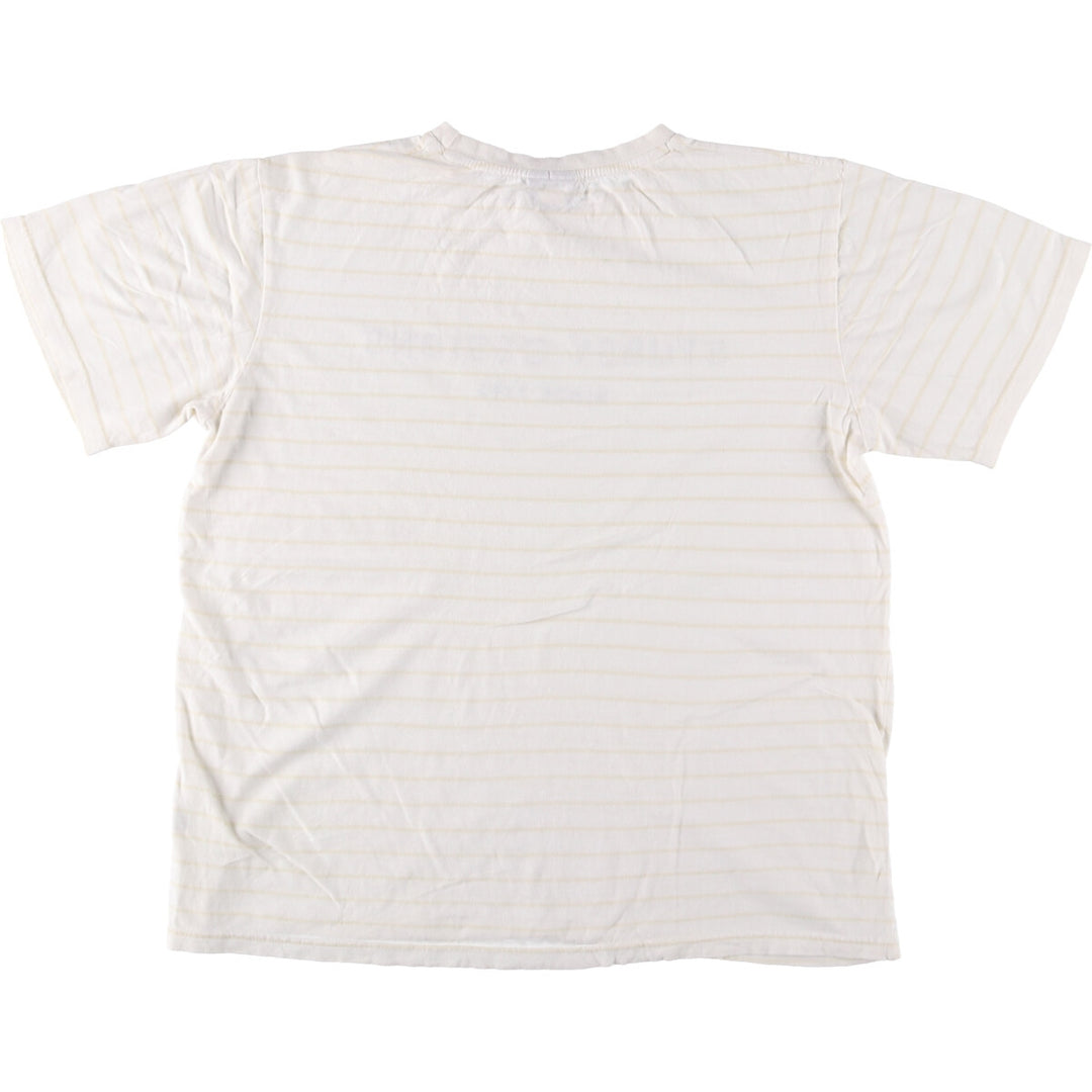 STUSSY Striped T-shirt for men (size L) cotton white type Vintage Second Hand