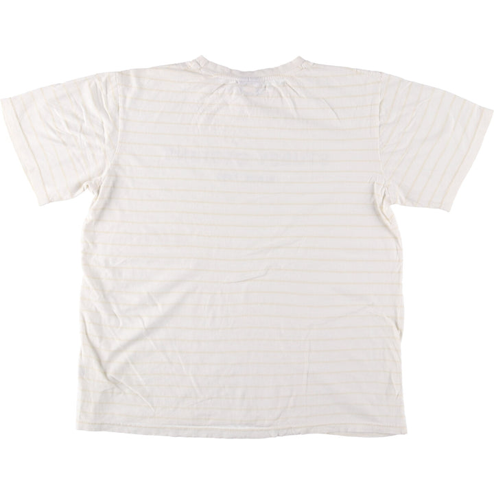 STUSSY Striped T-shirt for men (size L) cotton white type Vintage Second Hand