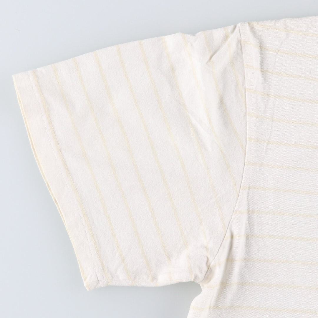 STUSSY Striped T-shirt for men (size L) cotton white type Vintage Second Hand