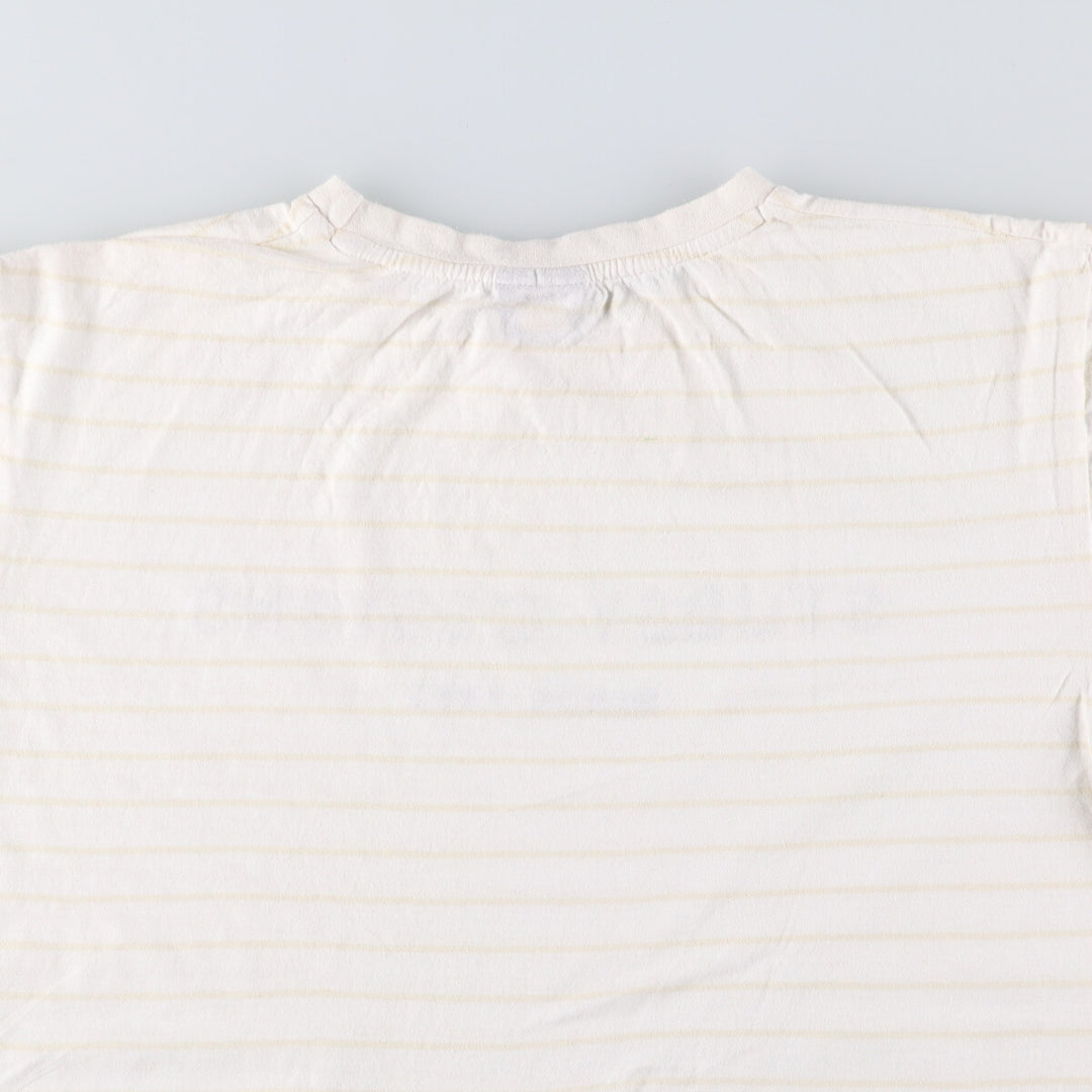 STUSSY Striped T-shirt for men (size L) cotton white type Vintage Second Hand