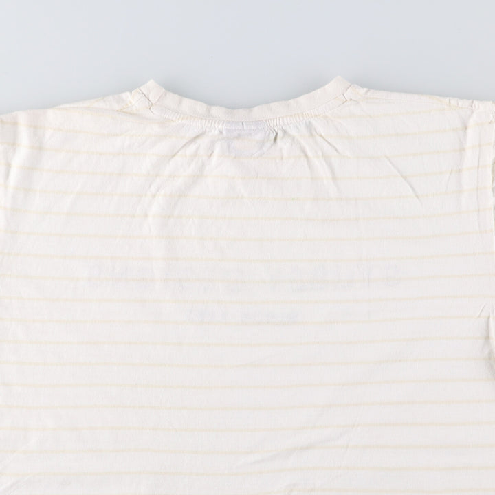 STUSSY Striped T-shirt for men (size L) cotton white type Vintage Second Hand