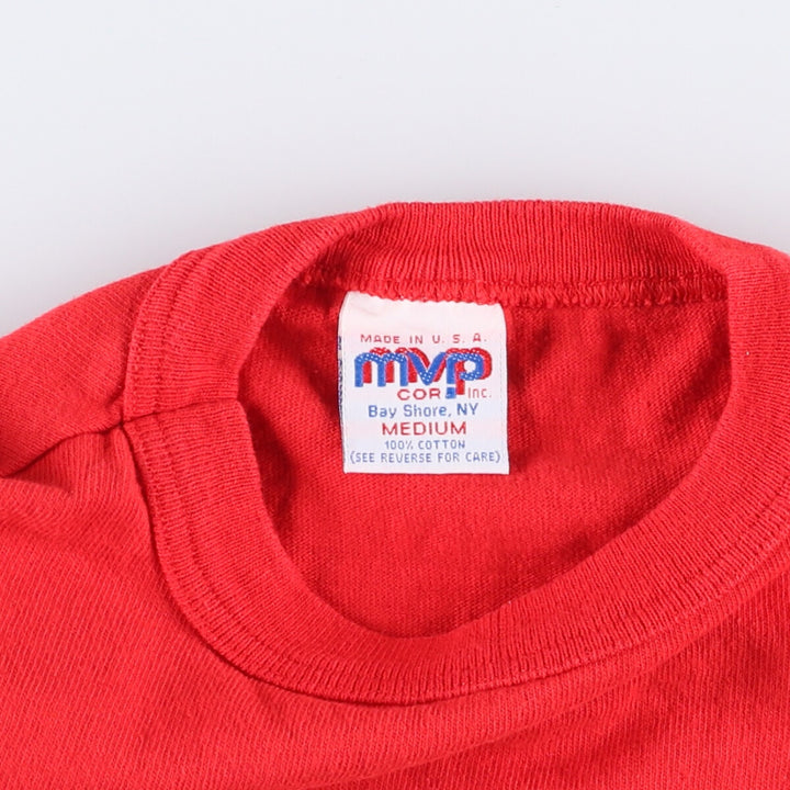 90'S MVP College T-shirt, Made in USA, Men's Medium, Short Sleeve, Vintage cotton red type Vintage Second Hand