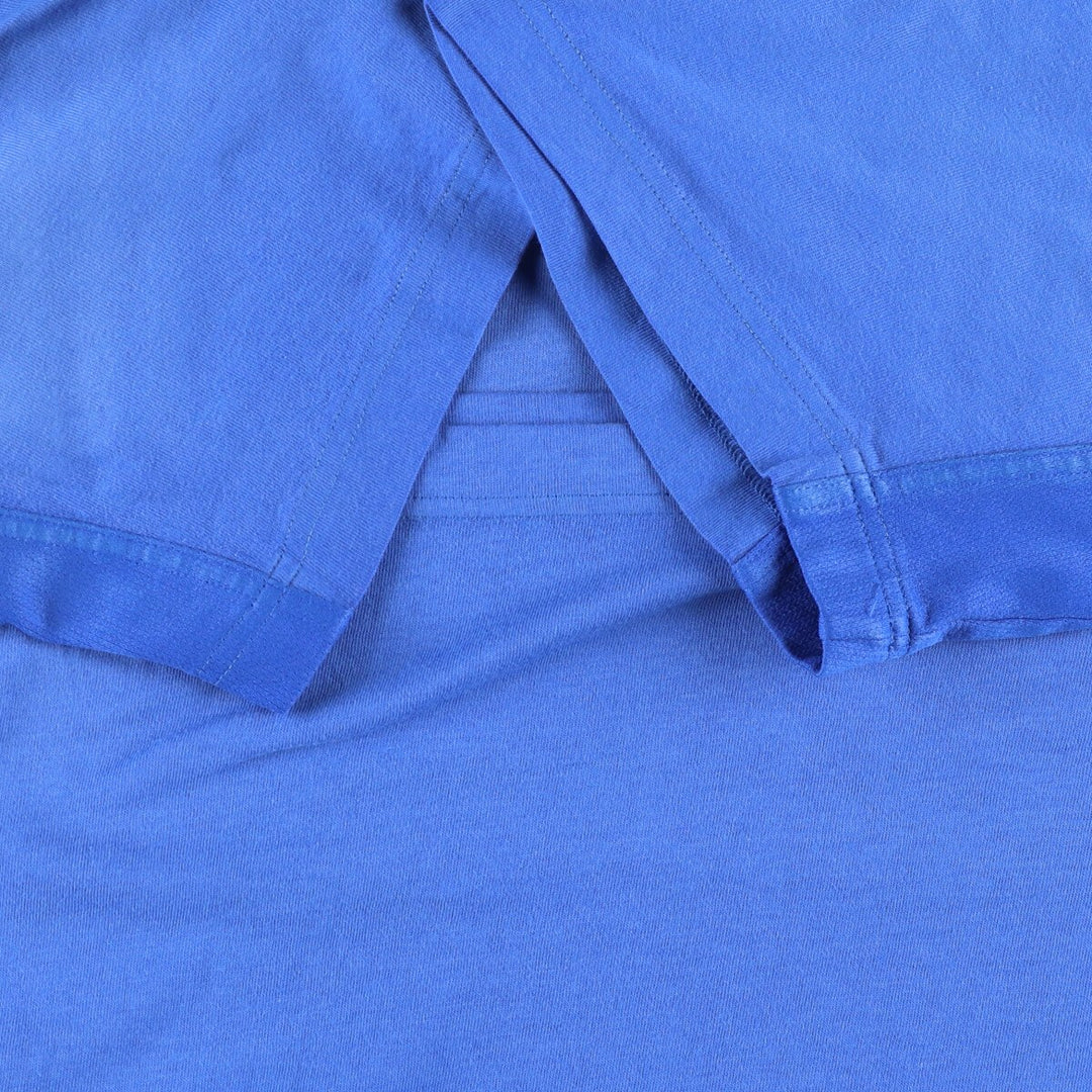 00'S adidas V-neck one-point logo T-shirt, men's XL size unclear blue type Vintage Second Hand