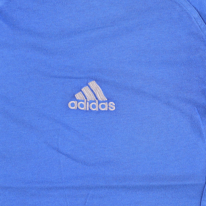 00'S adidas V-neck one-point logo T-shirt, men's XL size unclear blue type Vintage Second Hand