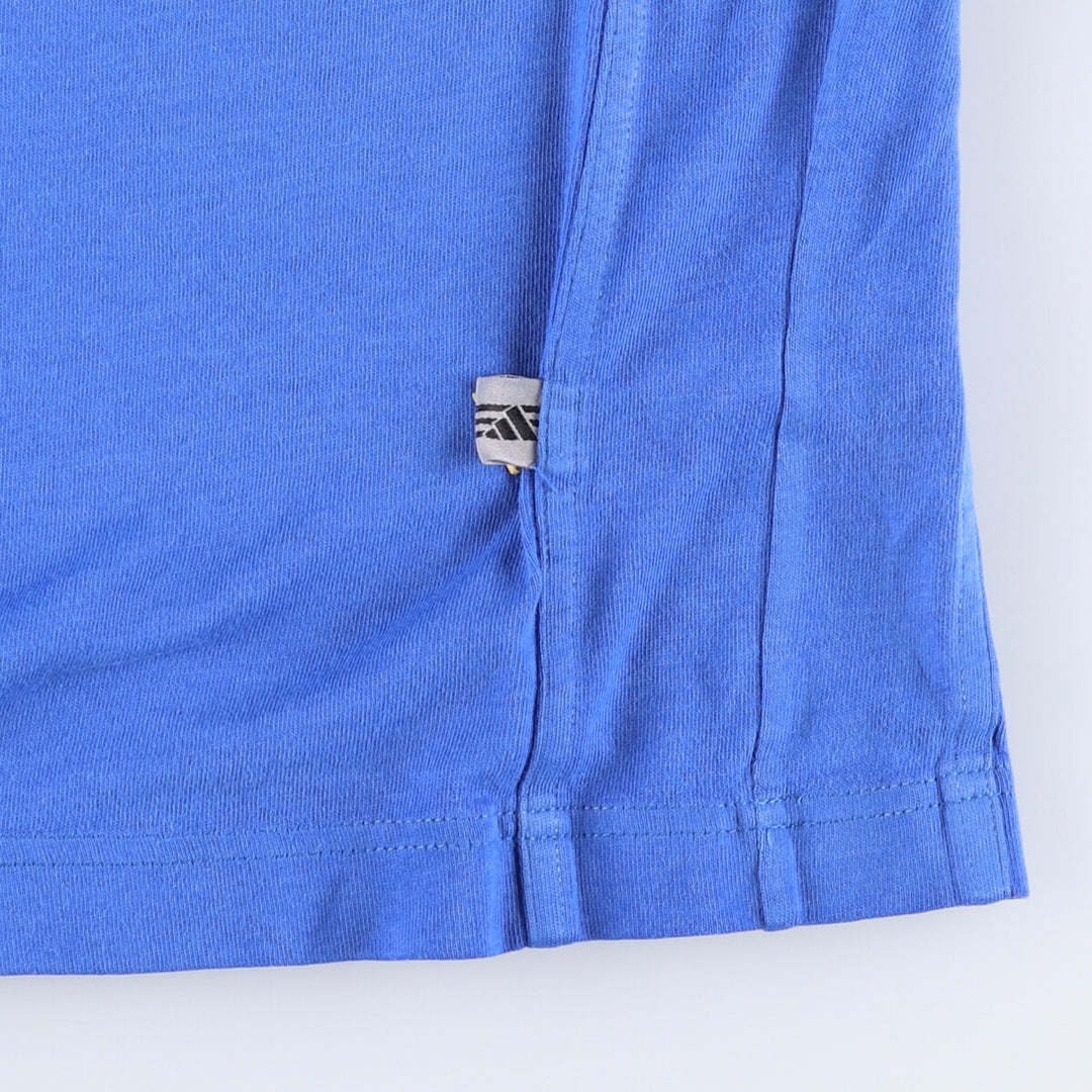 00'S adidas V-neck one-point logo T-shirt, men's XL size unclear blue type Vintage Second Hand