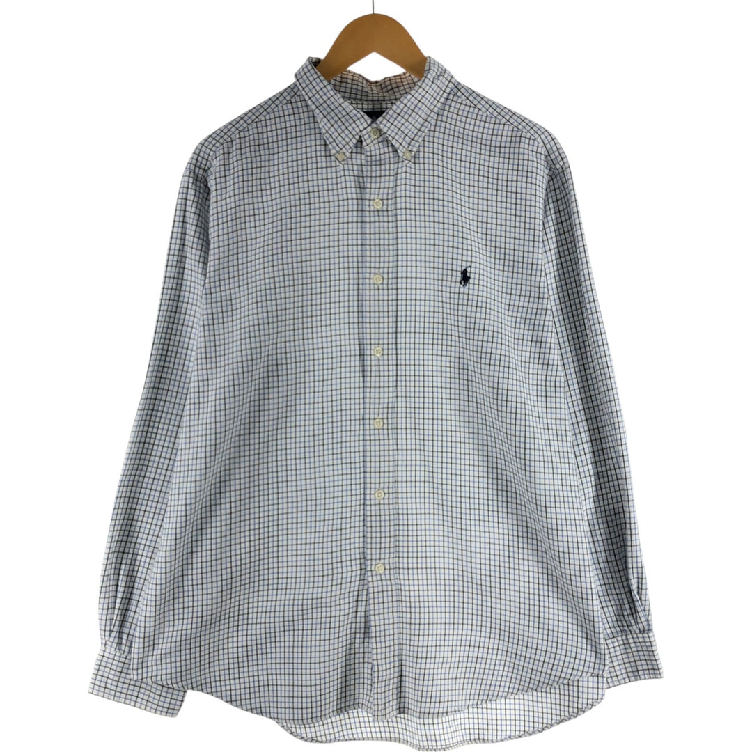 Ralph Lauren Classic Fit Long Sleeve Button Down Check Shirt Men's XL cotton white type Vintage Second Hand