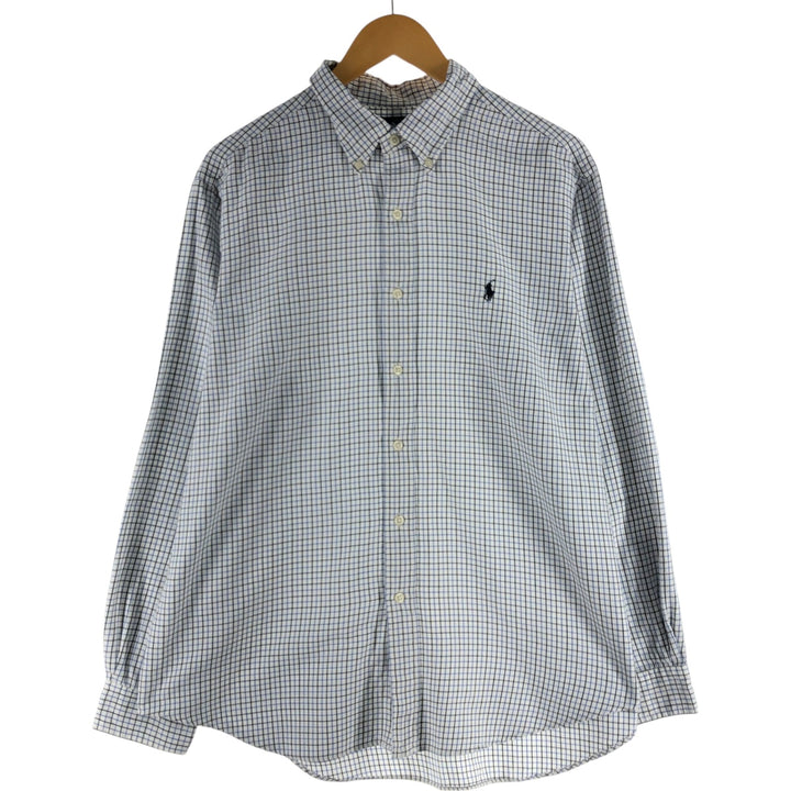 Ralph Lauren Classic Fit Long Sleeve Button Down Check Shirt Men's XL cotton white type Vintage Second Hand