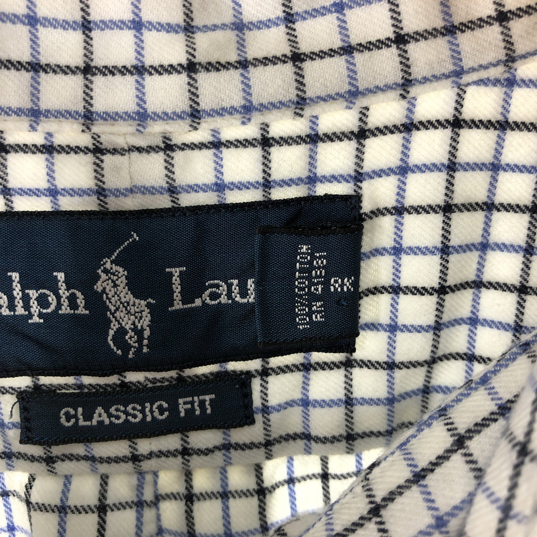 Ralph Lauren Classic Fit Long Sleeve Button Down Check Shirt Men's XL cotton white type Vintage Second Hand