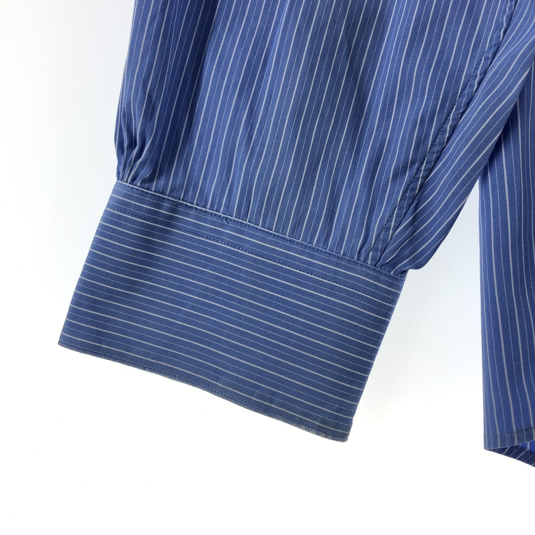 Brooks Brothers Multi-stripe Wide Collar Long Sleeve Cotton Striped Shirt Men's Size L cotton blue type Vintage Second Hand