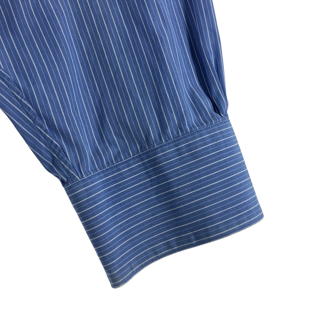 Brooks Brothers Multi-stripe Wide Collar Long Sleeve Cotton Striped Shirt Men's Size L cotton blue type Vintage Second Hand