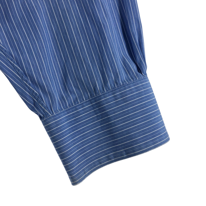 Brooks Brothers Multi-stripe Wide Collar Long Sleeve Cotton Striped Shirt Men's Size L cotton blue type Vintage Second Hand