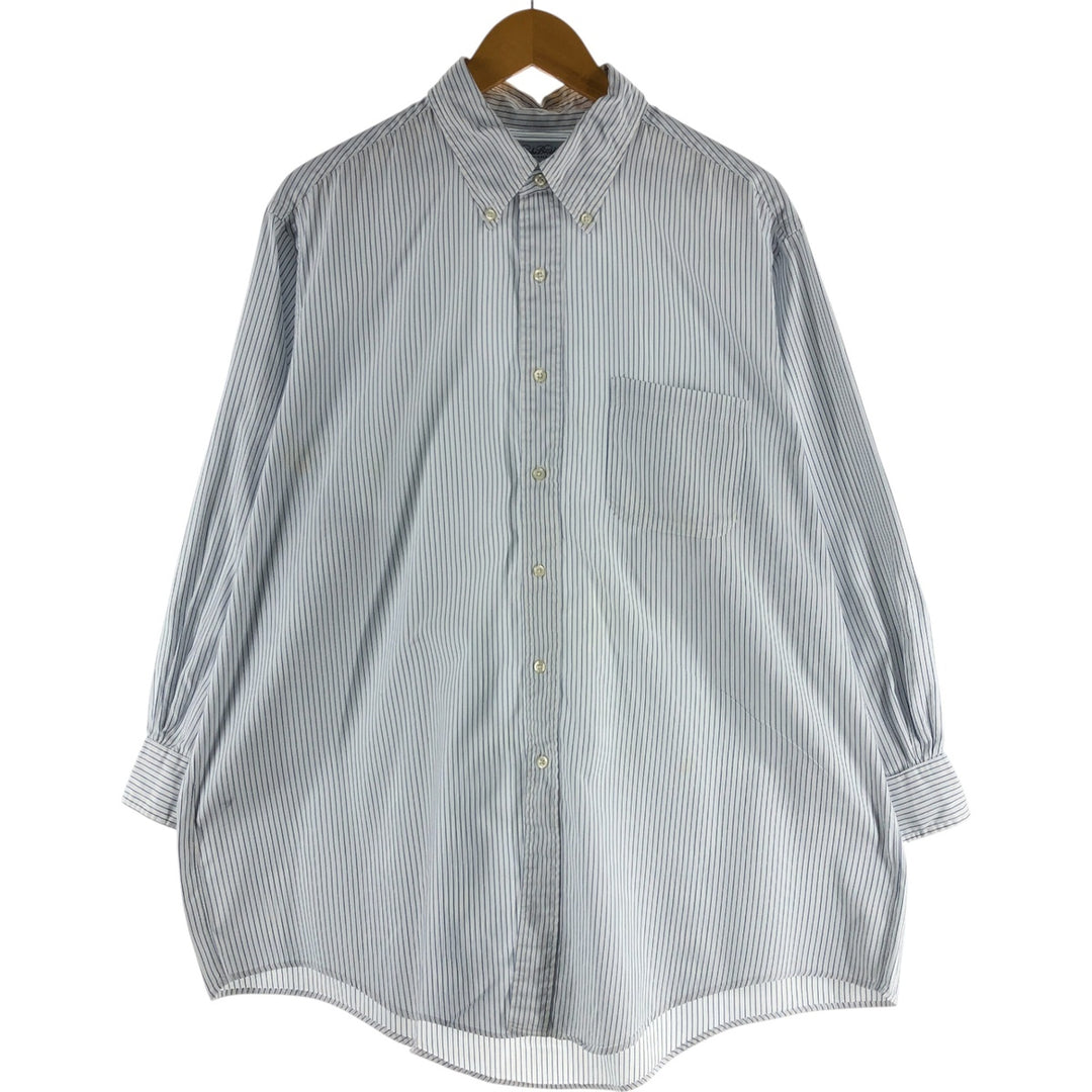 Brooks Brothers Long Sleeve Button-Down Striped Shirt Made in USA Men's XL cotton white type Vintage Second Hand