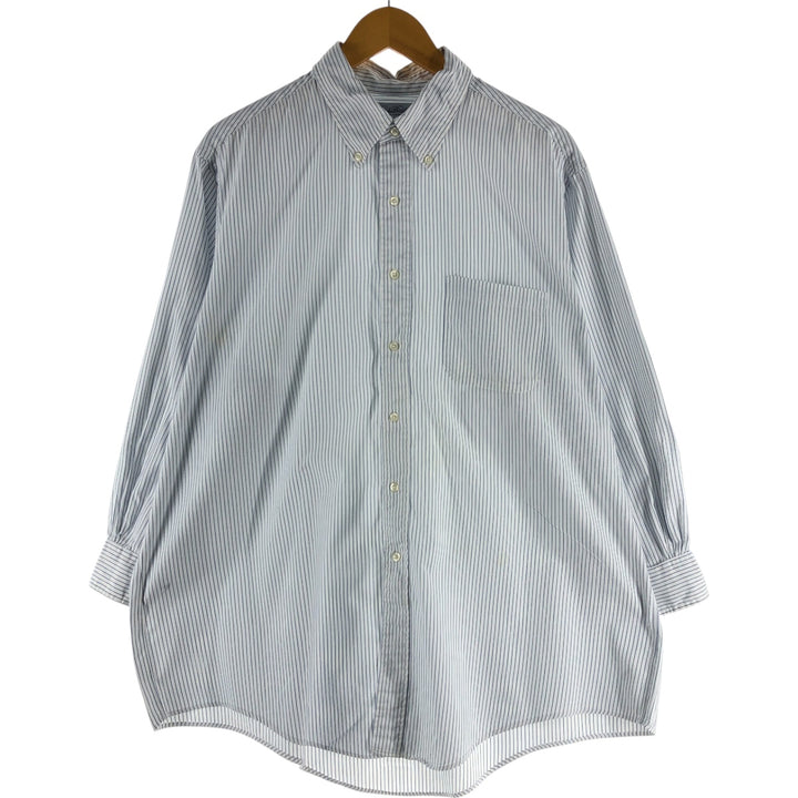 Brooks Brothers Long Sleeve Button-Down Striped Shirt Made in USA Men's XL cotton white type Vintage Second Hand