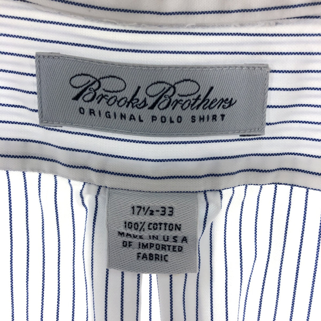 Brooks Brothers Long Sleeve Button-Down Striped Shirt Made in USA Men's XL cotton white type Vintage Second Hand