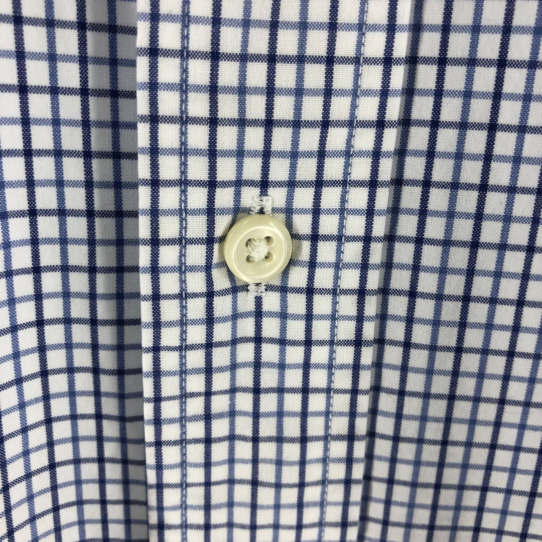Ralph Lauren POLO by Ralph Lauren CUSTOM FIT short sleeve button down check shirt men's XL size cotton navy blue type Vintage Second Hand