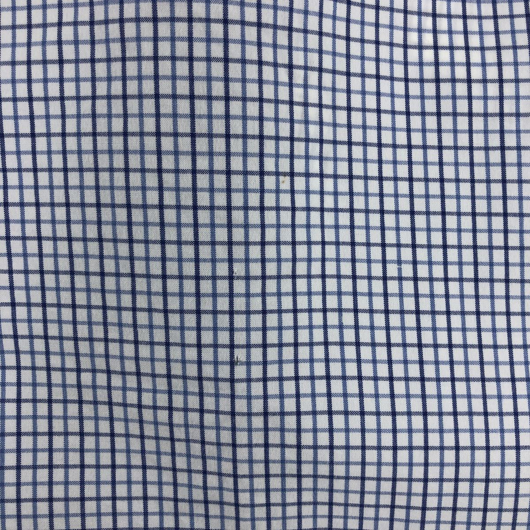Ralph Lauren POLO by Ralph Lauren CUSTOM FIT short sleeve button down check shirt men's XL size cotton navy blue type Vintage Second Hand