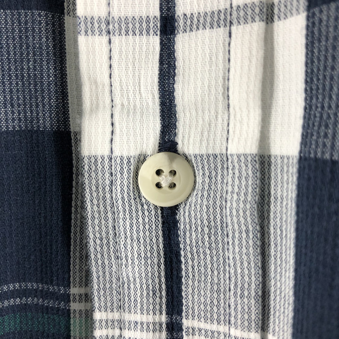 00'S Pendleton short sleeve button down check shirt men's size L cotton navy blue type Vintage Second Hand