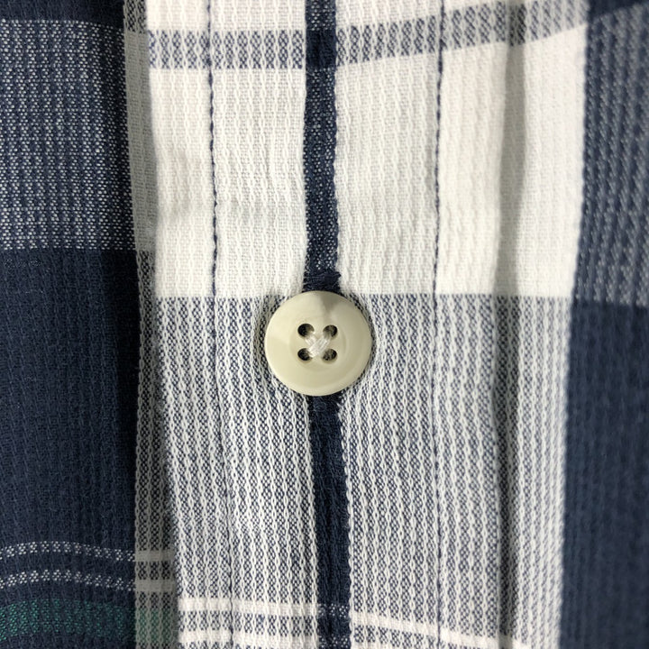 00'S Pendleton short sleeve button down check shirt men's size L cotton navy blue type Vintage Second Hand