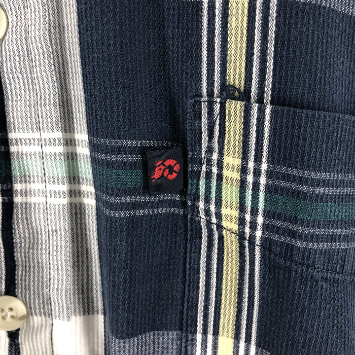 00'S Pendleton short sleeve button down check shirt men's size L cotton navy blue type Vintage Second Hand