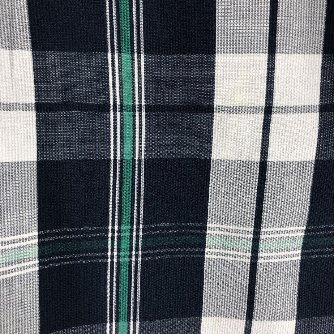 00'S Pendleton short sleeve button down check shirt men's size L cotton navy blue type Vintage Second Hand