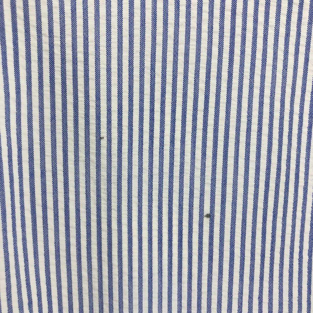 Ralph Lauren Classic Fit Seersucker Short Sleeve Button Down Striped Shirt Men's XXL cotton Blue type light blue Vintage Second Hand