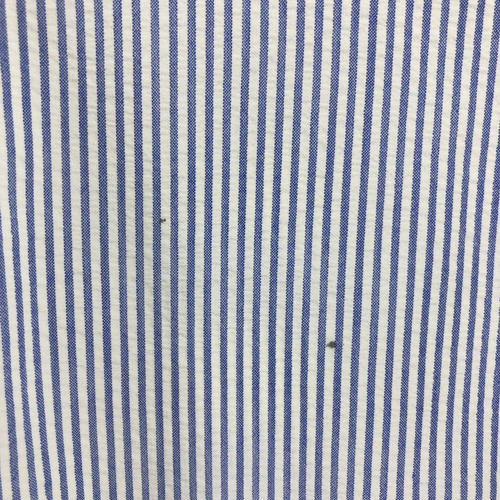 Ralph Lauren Classic Fit Seersucker Short Sleeve Button Down Striped Shirt Men's XXL cotton Blue type light blue Vintage Second Hand