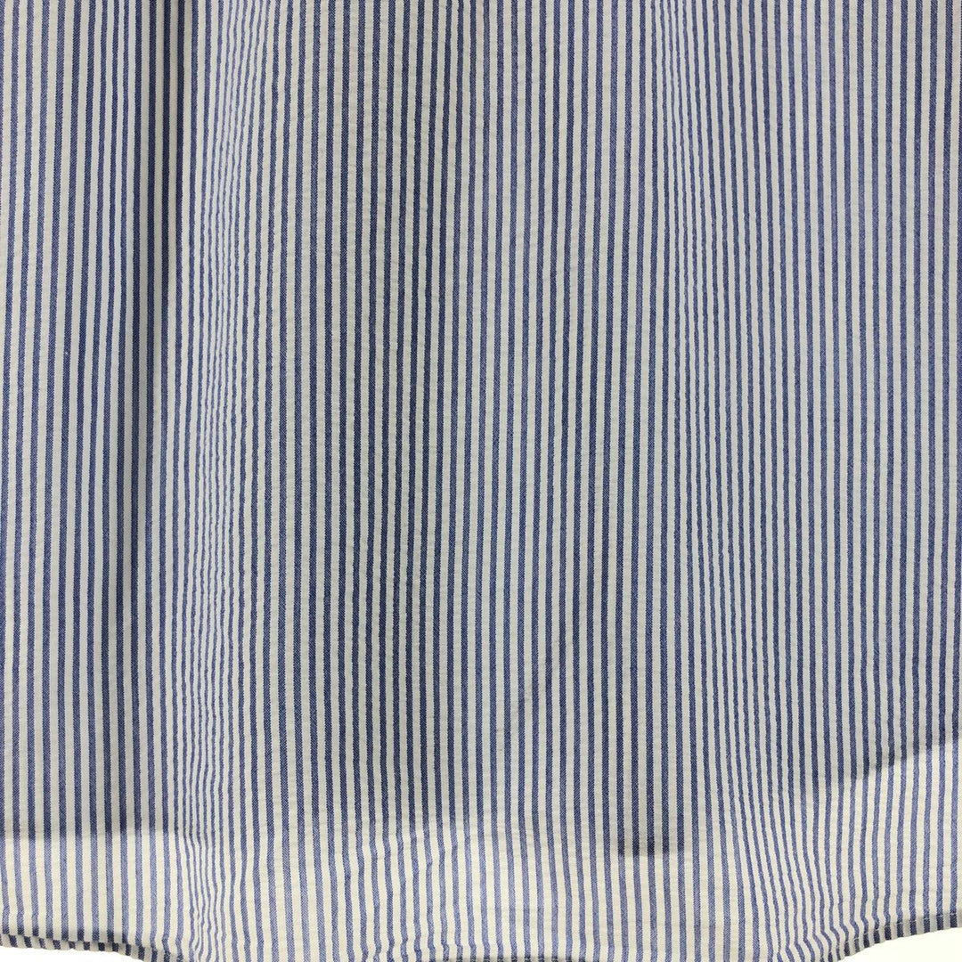 Ralph Lauren Classic Fit Seersucker Short Sleeve Button Down Striped Shirt Men's XXL cotton Blue type light blue Vintage Second Hand