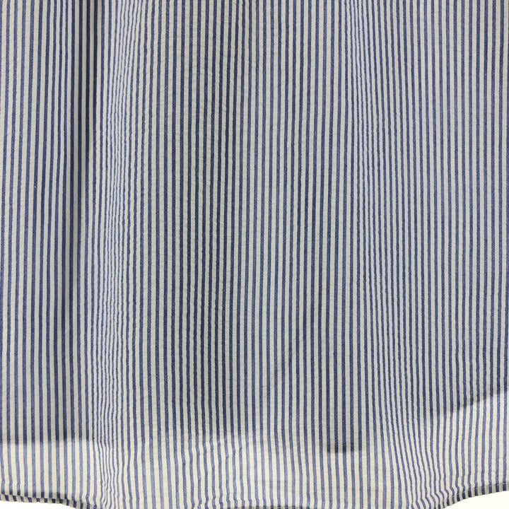 Ralph Lauren Classic Fit Seersucker Short Sleeve Button Down Striped Shirt Men's XXL cotton Blue type light blue Vintage Second Hand