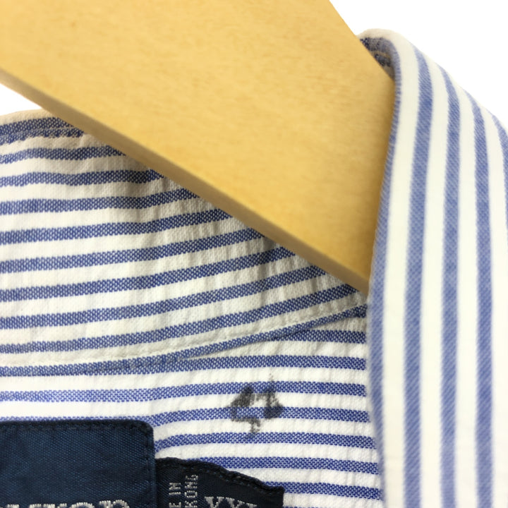 Ralph Lauren Classic Fit Seersucker Short Sleeve Button Down Striped Shirt Men's XXL cotton Blue type light blue Vintage Second Hand