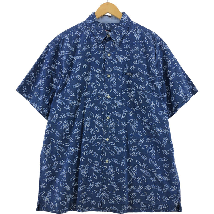 90'S Ralph Lauren CHAPS chaps all-over print short sleeve box shirt men's size L vintage cotton blue type Vintage Second Hand