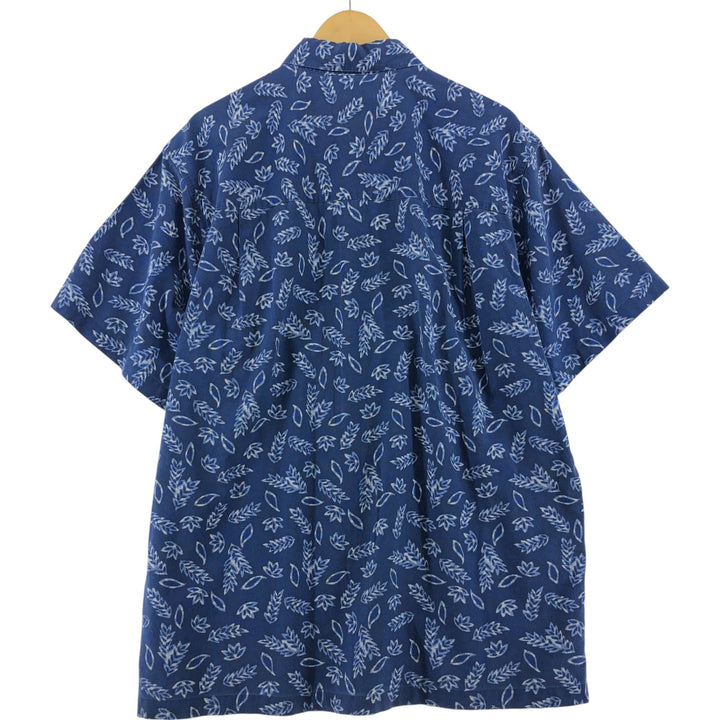 90'S Ralph Lauren CHAPS chaps all-over print short sleeve box shirt men's size L vintage cotton blue type Vintage Second Hand
