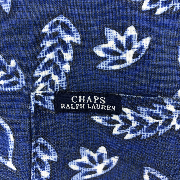 90'S Ralph Lauren CHAPS chaps all-over print short sleeve box shirt men's size L vintage cotton blue type Vintage Second Hand