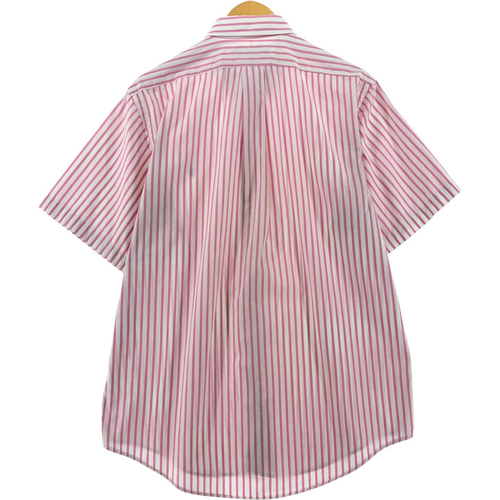 Ralph Lauren CUSTOM FIT short sleeve button down striped shirt men's size L cotton pink type Vintage Second Hand