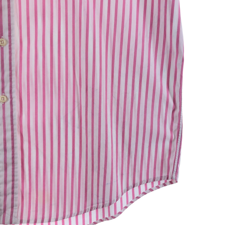 Ralph Lauren CUSTOM FIT short sleeve button down striped shirt men's size L cotton pink type Vintage Second Hand