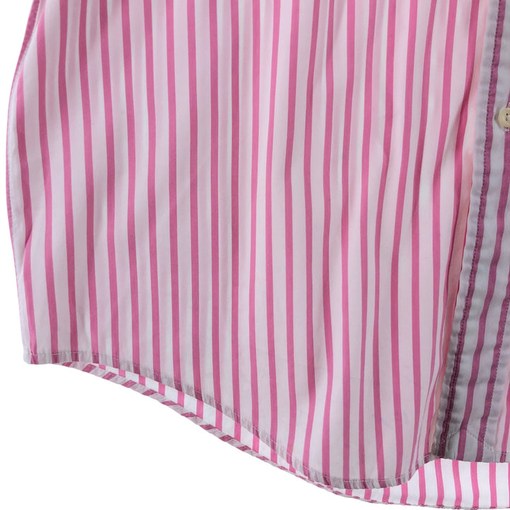 Ralph Lauren CUSTOM FIT short sleeve button down striped shirt men's size L cotton pink type Vintage Second Hand