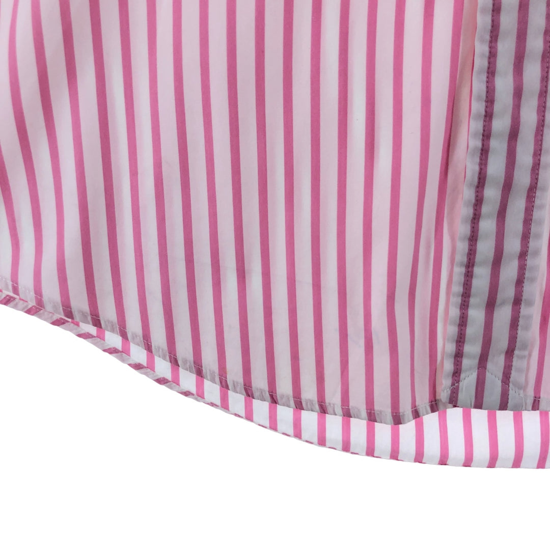 Ralph Lauren CUSTOM FIT short sleeve button down striped shirt men's size L cotton pink type Vintage Second Hand