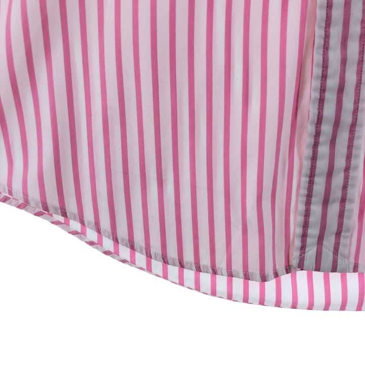 Ralph Lauren CUSTOM FIT short sleeve button down striped shirt men's size L cotton pink type Vintage Second Hand