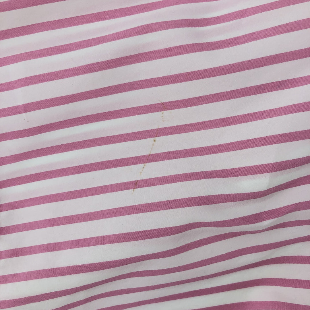 Ralph Lauren CUSTOM FIT short sleeve button down striped shirt men's size L cotton pink type Vintage Second Hand