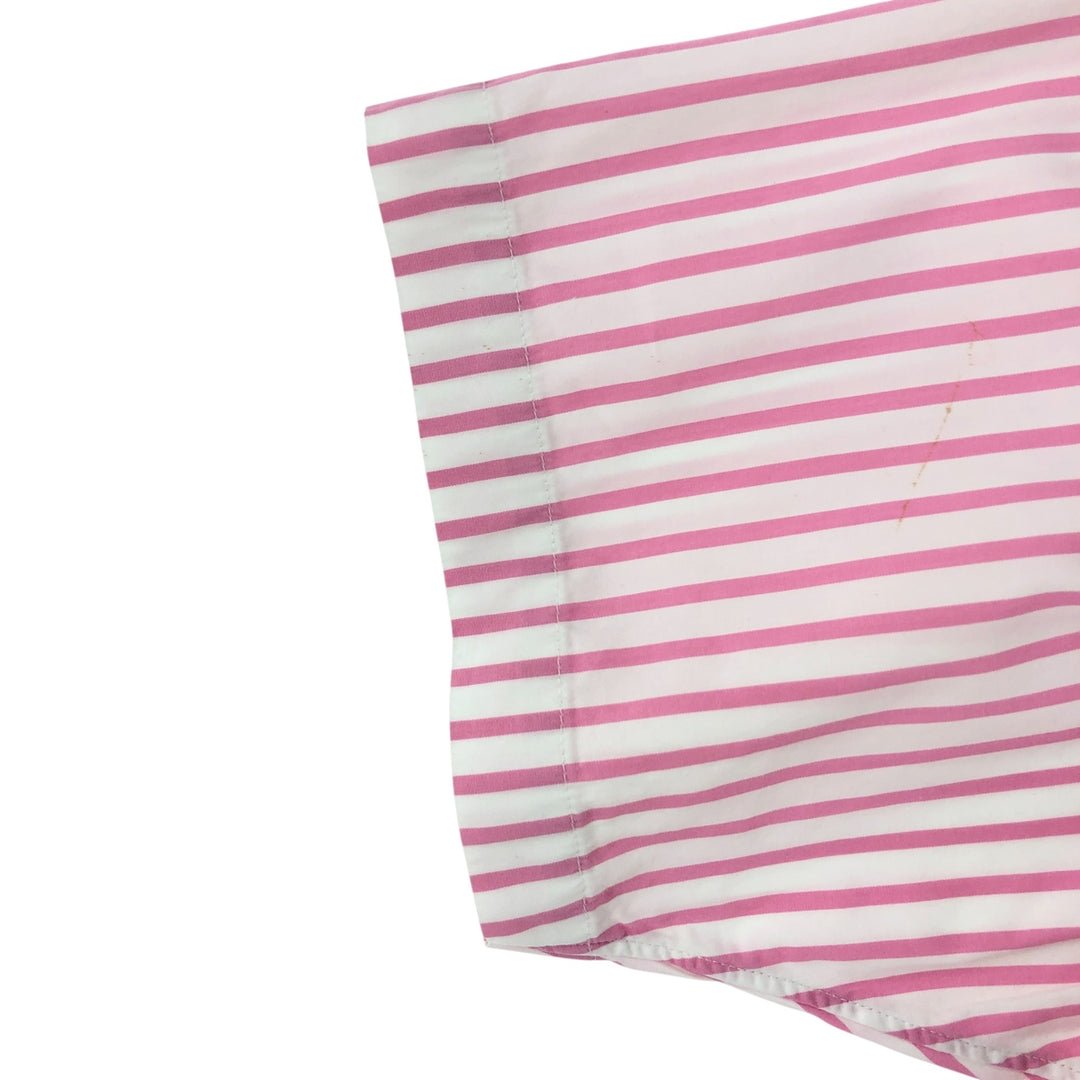 Ralph Lauren CUSTOM FIT short sleeve button down striped shirt men's size L cotton pink type Vintage Second Hand