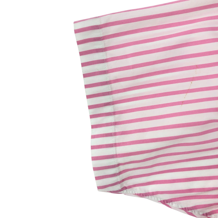 Ralph Lauren CUSTOM FIT short sleeve button down striped shirt men's size L cotton pink type Vintage Second Hand