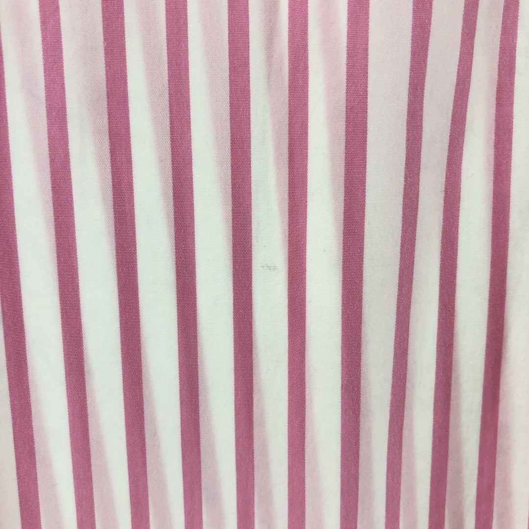 Ralph Lauren CUSTOM FIT short sleeve button down striped shirt men's size L cotton pink type Vintage Second Hand