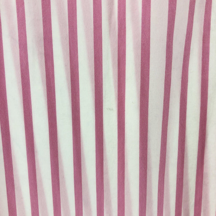 Ralph Lauren CUSTOM FIT short sleeve button down striped shirt men's size L cotton pink type Vintage Second Hand