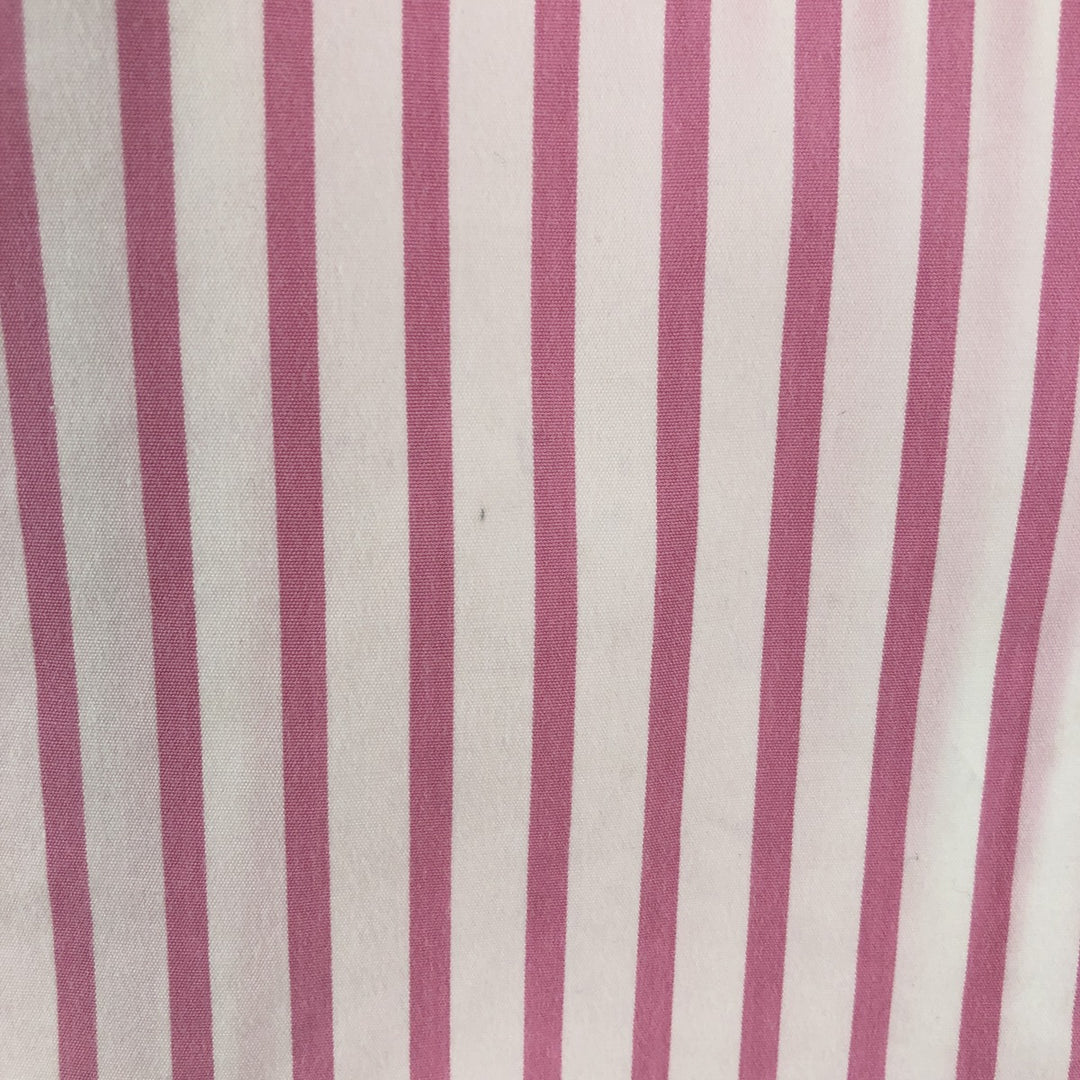 Ralph Lauren CUSTOM FIT short sleeve button down striped shirt men's size L cotton pink type Vintage Second Hand