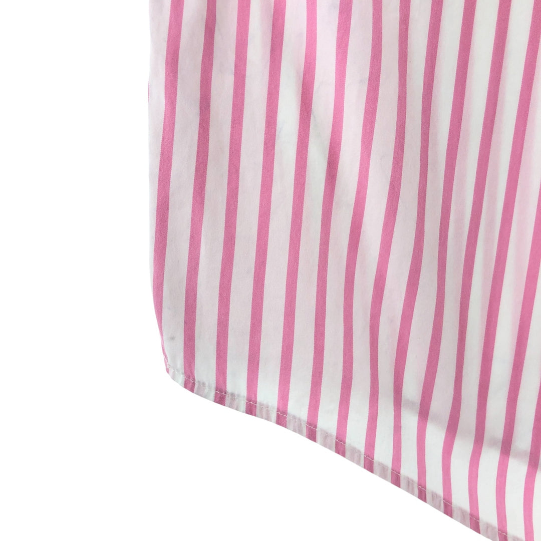 Ralph Lauren CUSTOM FIT short sleeve button down striped shirt men's size L cotton pink type Vintage Second Hand